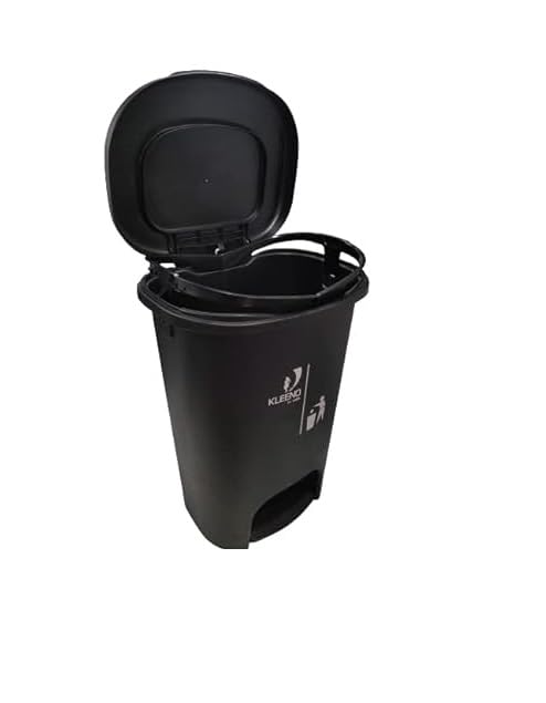 Image of Cello Plastic Pedal Step-On Garbage Dustbin 50 Ltr, Black