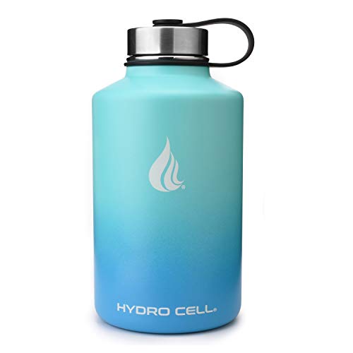 Hydro Cell Stainless Steel Insulated Water Bottle With Straw - For Cold & Hot Drinks - Metal Vacuum Flask With Screw Cap And Modern Leakproof Sport Thermos For Kids & Adults (Teal/Blue 64Oz) #TOP1
