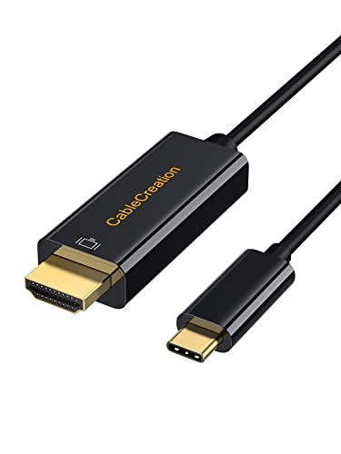 CableCreation USB C to HDMI Cable 6FT Male to Male, Thunderbolt 3/4 Compatible for Home Office, 4K High Speed for Galaxy S24/S24 Ultra/S24+/MacBook Pro/Air/M1,iPad Pro and More - Black