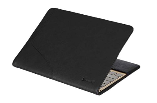 XtremeMac - Funda de Cuero sintético para MacBook 12", Elegante y Resistente - Negro