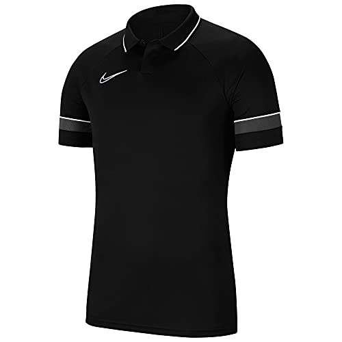 Nike Herren Dri-FIT Academy 21 Polo Shirt, Black/White/Anthracite/White, M