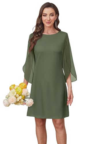Image of RUMIA Womens Cocktail Dresses Flutter Sleeve Wedding Guest Dresses for Women 2026 Trendy