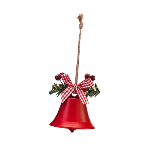 Luwecf Campana di Natale Ornamento natalizio da appendere Campane per albero di Natale Pendenti Campane natalizie in metallo per le vacanze, 1 campana a tromba rossa