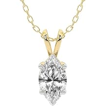 Sparkles Marquise Shape Lab Grown Diamond Pendant Necklace For Women | 4 Ct IGI Certified | Quartz Split Bail Solitaire | 18K Yellow Gold | EF-VS1-VS2 Quality