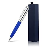 Precioso bolígrafo personalizado de plata cromada - con cuero PU, personaliza tu mensaje, nombre en el bolígrafo. Caja de regalo para hombre y mujer, profesional, oficina ejecutiva