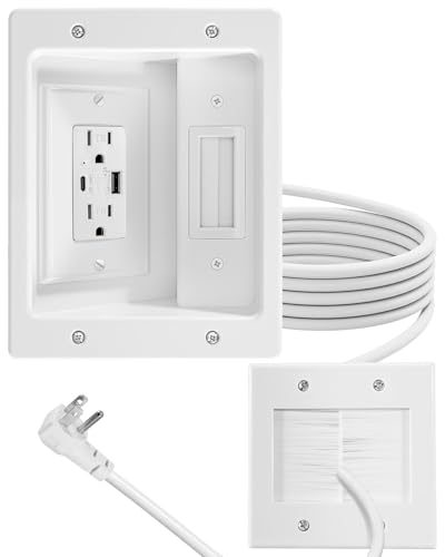 Wall-Mounted TV Cord Hider & In-Wall Cable Management Kit
