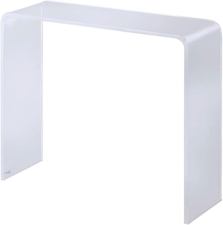 Pemberly Row Clear Acrylic Console Table, 9 in Depth, Lucite Material, Contemporary U-Shape Design, 27.75 in Height, 33 in Width, Versatile Decor for Home or Office