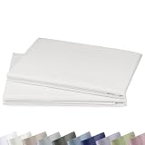 California Design Den Pillow Covers Queen Size Set of 2-1000 Thread Count Sateen, Soft & Thick 100% Cotton Pillowcases Standard/Queen, Breathable Bedding - True Ivory