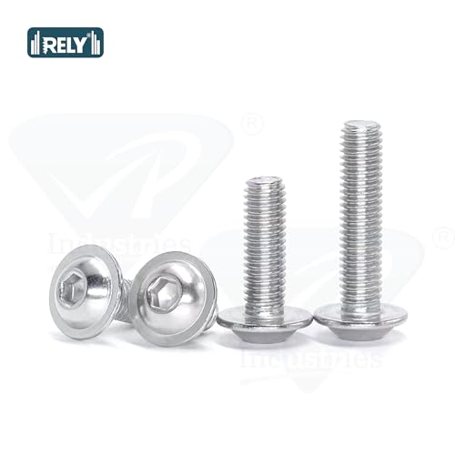 Image of Rely⇒VP INDUSTRIES (Pcs-25) M6x12mm Allen Button Flange Head Screw with Allen Key 1 Pc | Allen Button Cap washer Head High Tensile 10.9 Grad