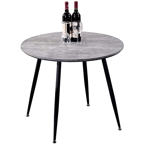 GOLDFAN Esstisch Rund Küchentisch Modern Wohnzimmertisch Matt für Büro Küche Schwarz 80x80x75cm