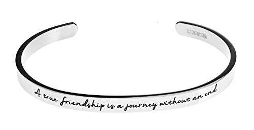 Kendasun Jewelry A true friendship is a journey without an end. Premium Stainless Steel Cuff Bangle Bracelet