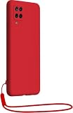 Bigben Coque Toucher Doux avec Bracelet pour Samsung Galaxy A12 en Rouge