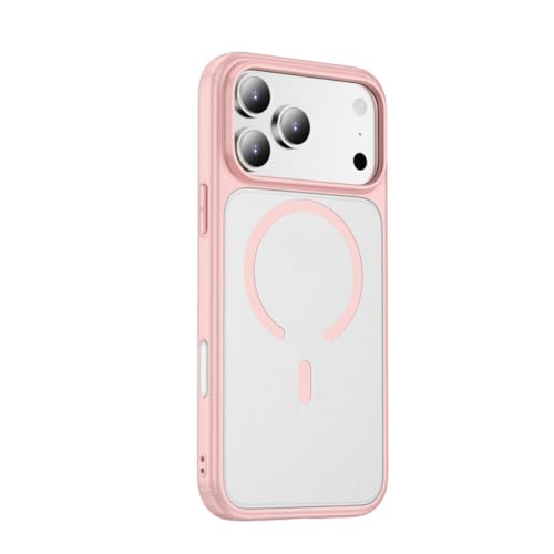 Coque iPhone 17 magnétique rose mate en TPU antichoc pour le quotidien