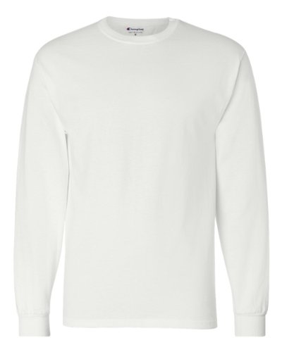T-shirt à manches longues blanc grand confort et finitions soignées 5.2 oz