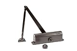 Global Door Controls TC201-DU Compact Commercial Door Closer in Duronotic with Adjustable Spring Ten