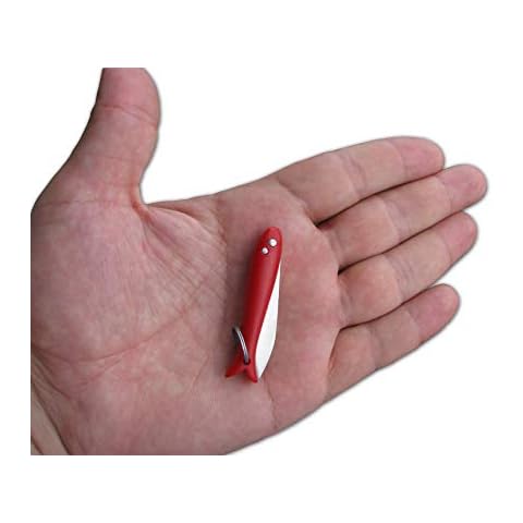 Glittering Bazaar Red Smal Mini Micro Knife - Handmade Key ring Pocket Folding Folder Knife, Stainless Steel, Multi Purpose Portable, Tiny Blade Cover
