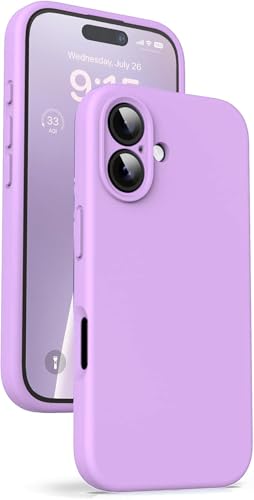 Image of DIZORO Compatible for iPhone 16 Camera Protection Case 6.1, Slim Liquid Silicone 3 Layers Full Covered Soft Gel Rubber Phone Case Protective Cover - Hibiscus