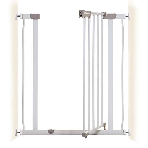 Dreambaby® AVA Slimline - Extra-Schmale Tür- & Treppengitter 61-68cm - Druckinstallation. Geeignet für Türen, Flure und Treppen (Farbe: Weiß)