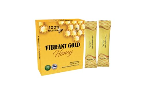 VIBRANT GOLD ROYAL HONEY for MEN | Strong with GINSENG and MACA extract Herbal Honey | 10 x 15gm Sachets for Dynamic Men