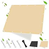 HaiTaoSy Sonnensegel mit ösen Rechteckig 2x3m, wasserabweisend & windabweisend, HDPE Gewebe, Sonnenschutz für Terrasse, Garten, Balkon, Camping, inkl Seile & Kabelbinder, Sandbeige