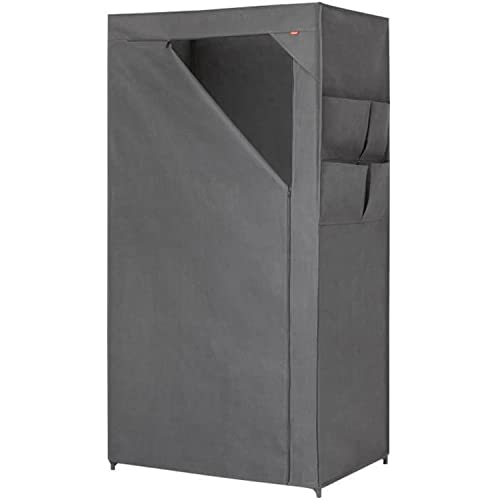 Rayen penderie | Armoire Mobile et Polyvalente | Montage Facile | avec Barre de Suspension et 4 Poches latérales Rangement, Tissu, nc Cover