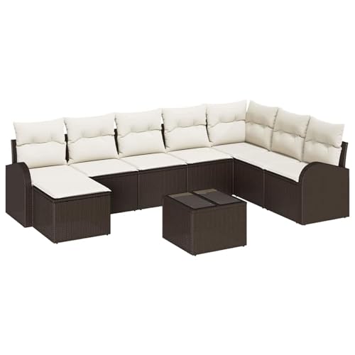 Rantry Garten Sofa Set Set aus 9 Weiß PE Rattan Garten Sofa Set...