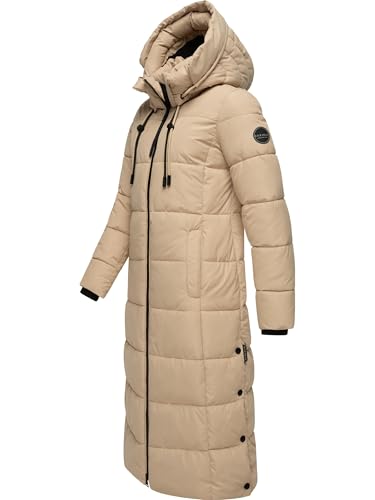 Women's Long Fall & Winter Coat - Detachable Hood - Quilted Calf-Length Jacket - Nadeshikoo XVI XS-5XL2
