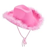 Design: With solid color, furry trim and wide brim design, the cowboy hat can easily attract people's attention, and bring much beauty and fashion.