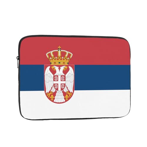 Flag Of Serbia Laptop Sleeve Case 15 Inch Suitable For Notebook Computer Tablet Traveling Carrying Simple Case