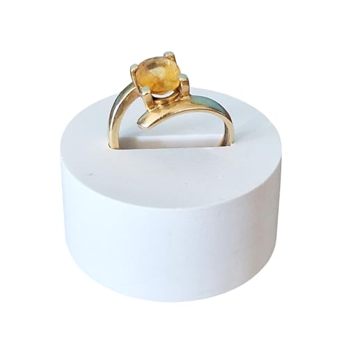Lolydol Porte bague anneau porte bijoux présentoir artisanal en plâtre céramique (Rond 1 bague)