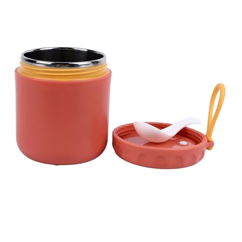 Le Pot Thermique en Acier Inoxydable de 400 Ml Garde la Soupe et les Aliments Chauds au Chaud Pendant Longtemps, Récipients à Soupe avec Cuillère, Boîte à Thermique Sous Vide