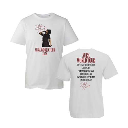 Image of Aura World Tour 2026 T-Shirt, Diljit Dosanjh Concert Shirt, Music Lovers Gift, Punjabi Concert Top(White, L)