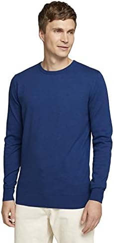 TOM TAILOR Męskie Sweter z dzianiny Basic Crewneck