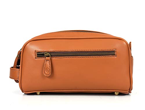 Leather Toiletry Travel Pouch Faux Leather Waterproof Dopp Kit By Aaron Leather Goods by AARON LEATHER GOODS VENDIMIA ESTILO - Image 4