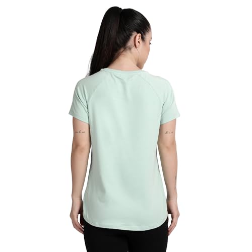 Image of Lavos Women's Regular Fit T-Shirt with Half Sleeve Round Neck, Bamboo & Cotton Gym, Yoga and Sports Wear for Women