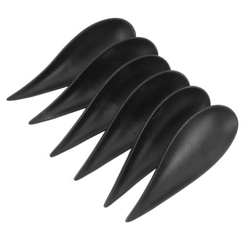 minkissy 6個 日式密?黒色尖柄??泪滴スプーン 軽量持ち運び簡単 耐久性あるパーティー用前菜ティースプーン おしゃれなアジアンデザート