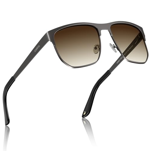 Image of CARFIA Square Driving Polarized Sunglasses for Men Spring Hinge Eyewear CA5227