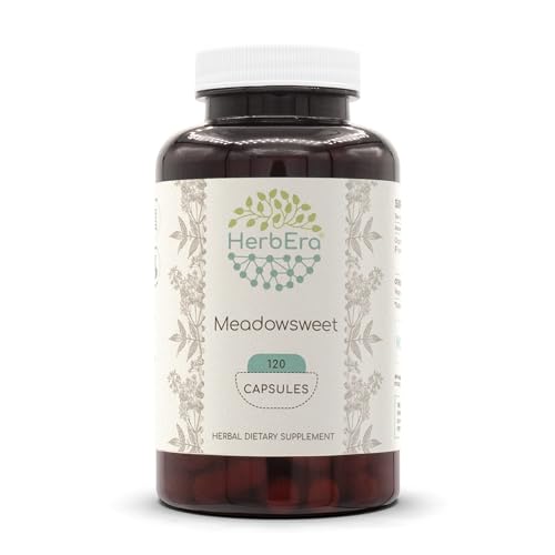 HerbEra Meadowsweet Herb 120 Capsules, 400 mg, Meadowsweet (Filip...