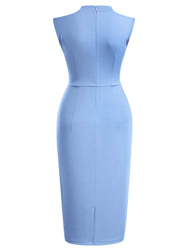 Image of Miusol Women's Retro 1950s Style Half Collar Ruffle Cocktail Pencil Dress