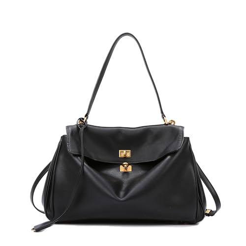 Slouchy Luxury Tote Bag with Soft PU Leather,Top Handle Bag,Large Capacity Shoulder Bags for Women