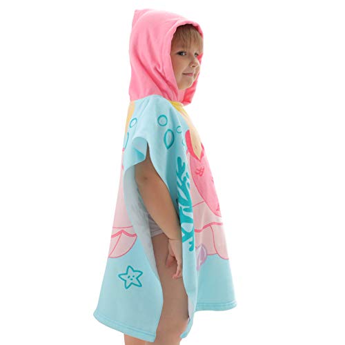 Image of NovForth Kids Beach Towel for Boys Girls, Mermaid Hooded Bath Towel Wrap, Toddler Pool Towel with Hood