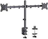 ErGear Dual Monitor Desk Mount for 13″–34″ Monitors up to 26.5 lbs, Fully Adjustable Monitor Stand Holds 2 Computer Screens, Heavy-Duty Dual Monitor Arm with C-Clamp & Grommet Base, Black, EGCM13B