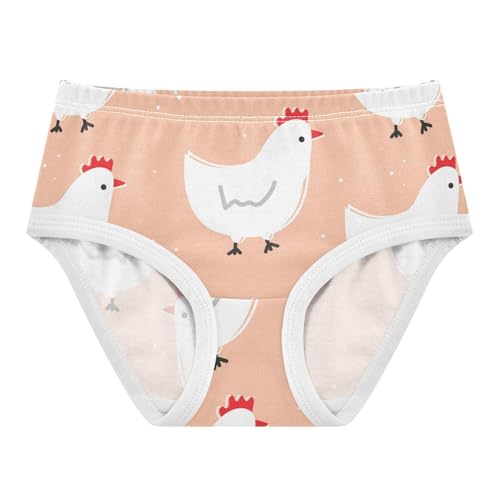 Wusikd Cartoon Chicken Girls' Underwear Cotton Cute Girls Briefs Soft Toddler Underwear 4T Multi