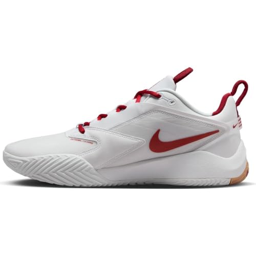 Nike HyperAce 3 Volleyball Shoes (FQ7074-100, White/Photon Dust/Team Crimson) Size 8.53