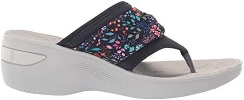 BZees Women's Dancing Queen Wedge Sandal, Navy Ditsy Floral Print, 10 | Image 5