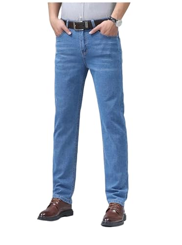 Men's Comfort Jeans Cotton Stretch Denim Pants Straight Casual Business Trousers Soft Classic Clothing