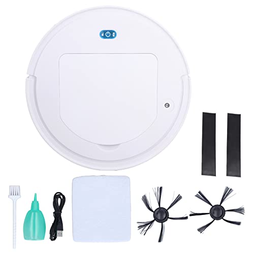 QWUUYEC Aspiradora Robot, Bajo Ruido, Multifuncional, Automática, Negra, 90 Minutos de Funcionamiento - Limpieza Inteligente, de Evitación de Obstáculos, Uso Doméstico (Blanca)