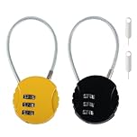 2 Pcs Combination Padlocks, Small Padlock with Combination, Keyless Resettable Padlocks, 3 Digit Combination Security Padlocks, Combination Lock for Cabinets, Suitcases, with 2 x Coders