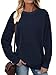 Cuptacc Pullover Damen Mit Rippenbündchen Kontrast Rundhals Große Größen Oberteil Lässige Schicker Große Größen Thermo Herbst Tuniken Damen Marineblau XL