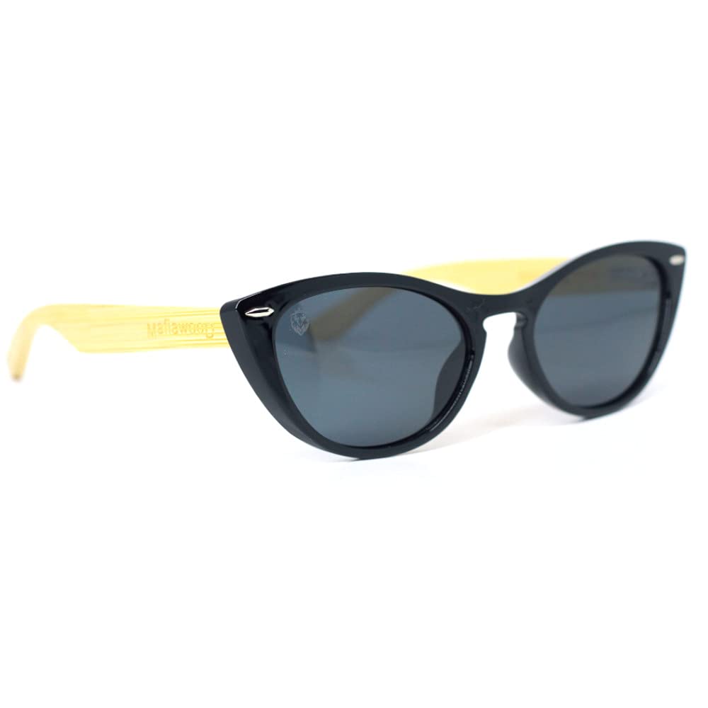 MAFIAWOOD EXCLUSIVE WEAR Antoinette Polarized Bamboo Eyeglasses Cat-style Sunglasses